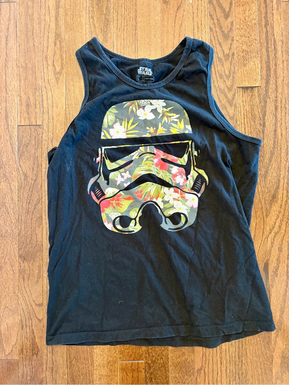 Star Wars Black Tank Top with Floral Stormtrooper Graphic